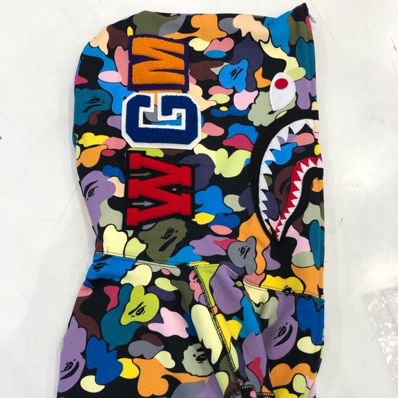 multicolor bape shorts
